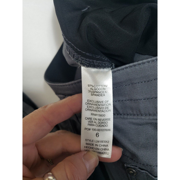 Wit & Wisdom Gray Skinny Denim Pants Women's size 6 Minimalist Neutral Tapered - Picture 8 of 8